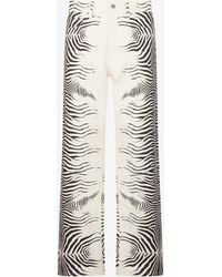 Roberto Cavalli - Zebra Print Denim Jeans - Lyst