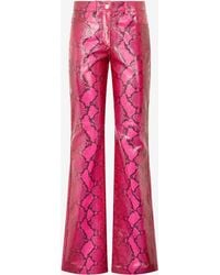Roberto Cavalli - Shiny Python-Print Pants - Lyst