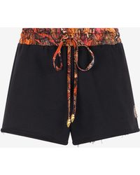 Roberto Cavalli - Sports Shorts With Python Print Waistband - Lyst