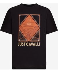Roberto Cavalli - T-Shirt With Graphic And Logo - Lyst
