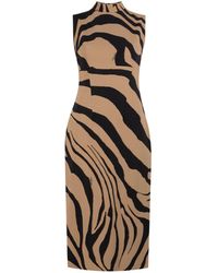 Roberto Cavalli - Tiger-print Sleeveless Dress - Lyst