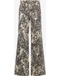 Roberto Cavalli - Pants With Python Print - Lyst