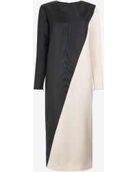 Roberto Cavalli - Diagonal-Stripe Satin-Finish Midi Dress - Lyst