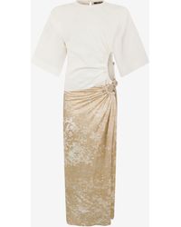 Roberto Cavalli - Abstract Print On Silk Viscose Devore Dress - Lyst