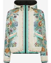 Roberto Cavalli - Nylon Jacket With Tropical Garden Print - Lyst