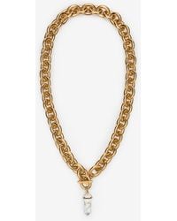 Roberto Cavalli - Chain Necklace With Stone Pendant - Lyst