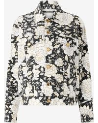Roberto Cavalli - Denim Jacket With Flowers - Lyst