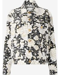 Roberto Cavalli - Denim Jacket With Flowers - Lyst