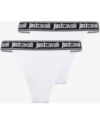 Roberto Cavalli - Two-Pack Cotton Panties With Logo Waistband - Lyst