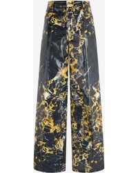 Roberto Cavalli - Loose Trousers With Marble Print - Lyst