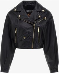 Roberto Cavalli - Just Cavalli Leather Bomber Jacket - Lyst