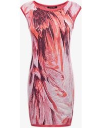 Roberto Cavalli - Minikleid Mit Plumange-Druck - Lyst