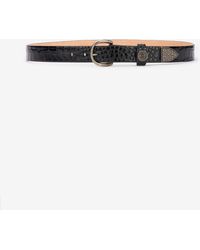 Roberto Cavalli - Leather Belt With Mirror Snake Monogram - Lyst