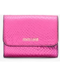 Roberto Cavalli - Snake Scale-Effect Metallic Wallet - Lyst