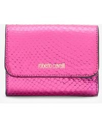 Roberto Cavalli - Snake Scale-Effect Metallic Wallet - Lyst
