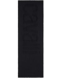 Roberto Cavalli - Wool Blend Scarf With Logo Workmanship - Lyst