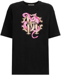 Roberto Cavalli - Rc Monogram Snake-print Cotton T-shirt - Lyst