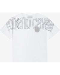 Roberto Cavalli - Logo Print Cotton T-Shirt - Lyst