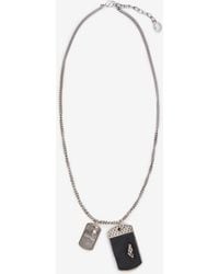Roberto Cavalli - Necklace With Chain And Double Pendant - Lyst