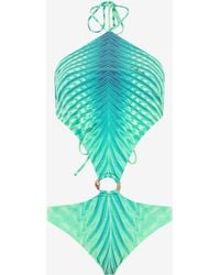 Roberto Cavalli - Trikini With Optical Glass Print And Snake Ring - Lyst