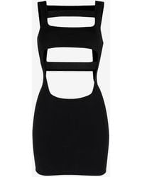 Roberto Cavalli - Schwarzes Mini-Kleid Mit Cut-Outs - Lyst
