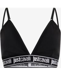 Roberto Cavalli - Triangle Bra With Logo Band - Lyst