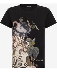 Roberto Cavalli - T-Shirt Imprimé Jewellery Foulard - Lyst