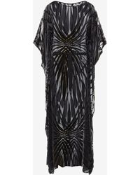 Roberto Cavalli - Velvet Kaftan With Ray Of Print - Lyst