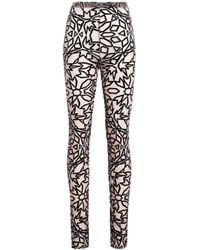 Roberto Cavalli - Graphic Tile Velvet Dévoré Leggings - Lyst