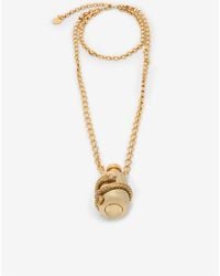 Roberto Cavalli - Antiqued Necklace With Pendant And Snake Motif - Lyst