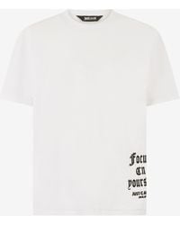 Roberto Cavalli - T-Shirt With Mirrored Jaguar And Jc Monogram - Lyst