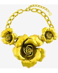 Roberto Cavalli - Metallic Flower Necklace - Lyst