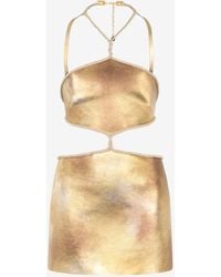 Roberto Cavalli - Cut-Out Short Dress With Ropes - Lyst