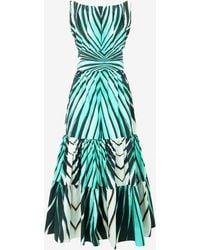 Roberto Cavalli - Ray Of Sea Print Midi Dress - Lyst