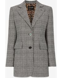 Roberto Cavalli - Blazer Monopetto Con Motivo Pied-De-Poule - Lyst