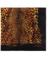 Roberto Cavalli Seidenschal mit jaguar-print - Schwarz