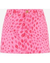 Roberto Cavalli - The Jaguar Kiss Print Mini Skirt - Lyst