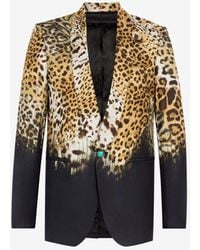 Roberto Cavalli - Leopard-print Silk Blazer - Lyst