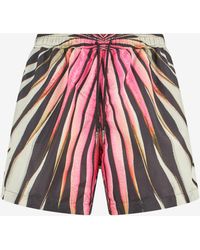 Roberto Cavalli - Ray Of Print Nylon Sea Shorts - Lyst