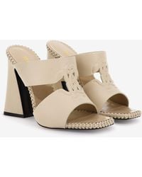 Roberto Cavalli - Sandals With Monogram Mirror Snake - Lyst
