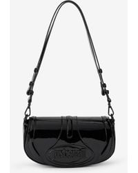 Roberto Cavalli - Borsa A Spalla Nera Lucida Con Logo - Lyst