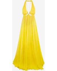 Roberto Cavalli - Silk Maxi Dress With Cut-Outs - Lyst
