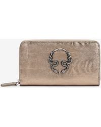 Roberto Cavalli - Serpentine Leather Wallet With Zip - Lyst