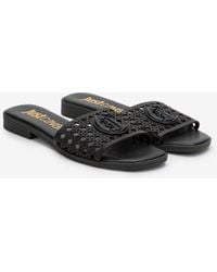Roberto Cavalli - Sandal With Logo Detail - Lyst