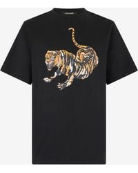 Roberto Cavalli - Cotton T-Shirt With Tiger - Lyst