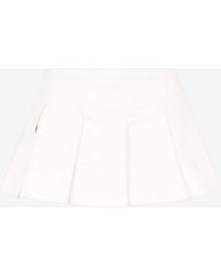 Roberto Cavalli - Pleated Denim Mini Skirt - Lyst