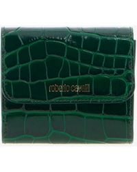 Roberto Cavalli - Croc-Embossed Leather Card Case - Lyst