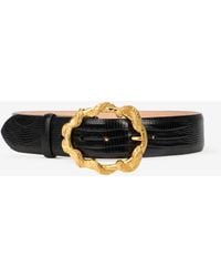 Roberto Cavalli - Belt With Cobra Print And Snake Buckle - Lyst