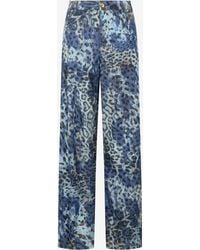 Roberto Cavalli - Jeans With Jaguar Skin Print - Lyst