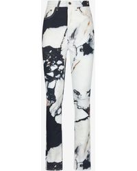 Roberto Cavalli - Skinny Trousers With Marble Print - Lyst